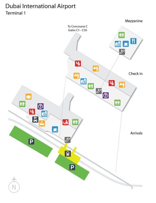 Emira arab ini tèminal 1 kat jeyografik